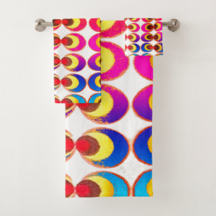 Psychedelic fabric bath towel set