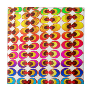 Psychedelic fabric ceramic tile