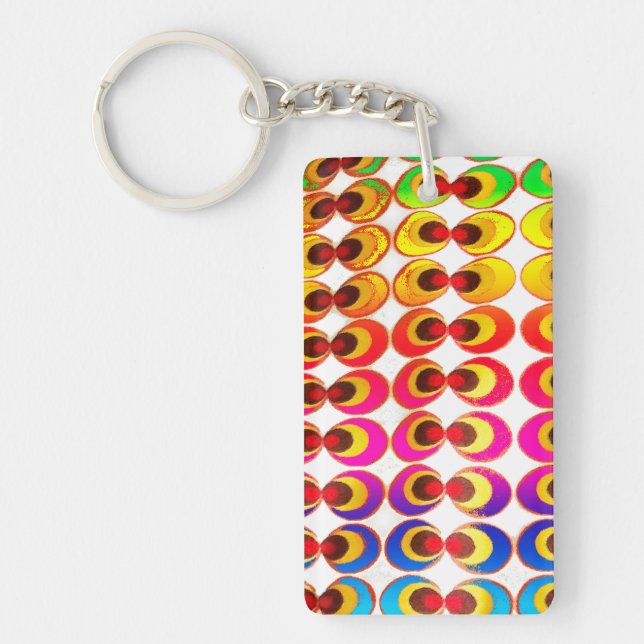 Psychedelic fabric keychain (Front)