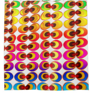 Psychedelic fabric shower curtain
