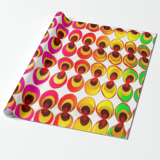Psychedelic fabric wrapping paper (Unrolled)