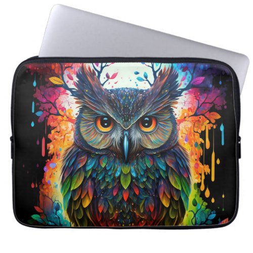 Psychedelic Fantasy Hippy Owl Laptop Sleeve