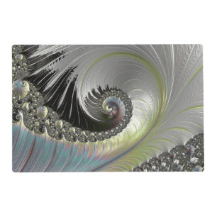 Psychedelic Fantasy Spiral Fractal Art Placemat