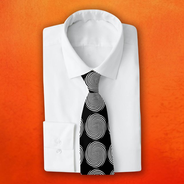 Psychedelic Fashion Hypnosis Spiral Neck Tie (Stand out in style with our Hypnosis spiral necktie—the ultimate mind bender! )