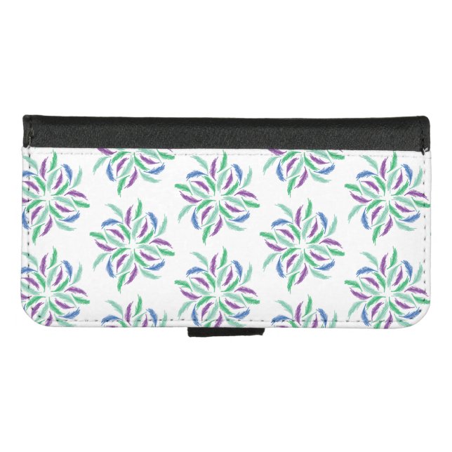 Psychedelic Feathers Wallet Case (Front (Horizontal))