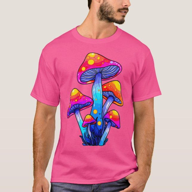 Psychedelic Festival Raver Edm Dj Mushroom T-Shirt (Front)