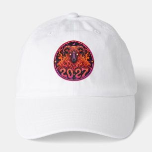 Psychedelic Fire Ram Aries Hat