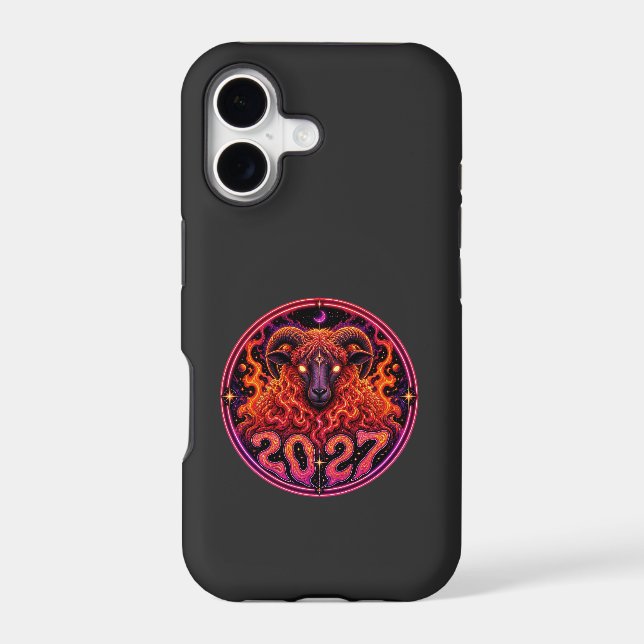 Psychedelic Fire Ram Aries  Iphone Case (Back)