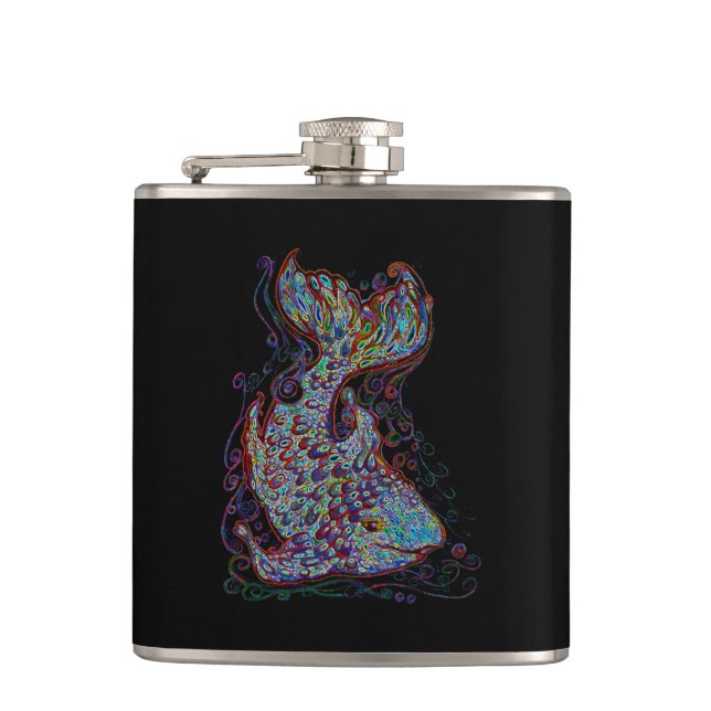 Psychedelic Fish Hip Flask (Front)