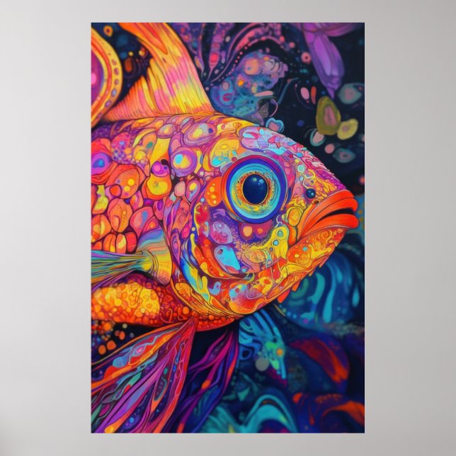 Psychedelic Fish Poster (Front)