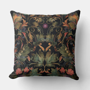Psychedelic Flight Tapestry Botanical Throw Pillow