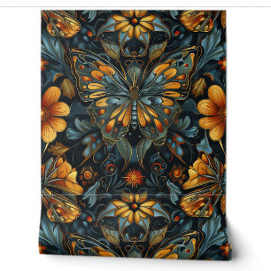 Psychedelic Flight Tapestry Botanical Wallpaper