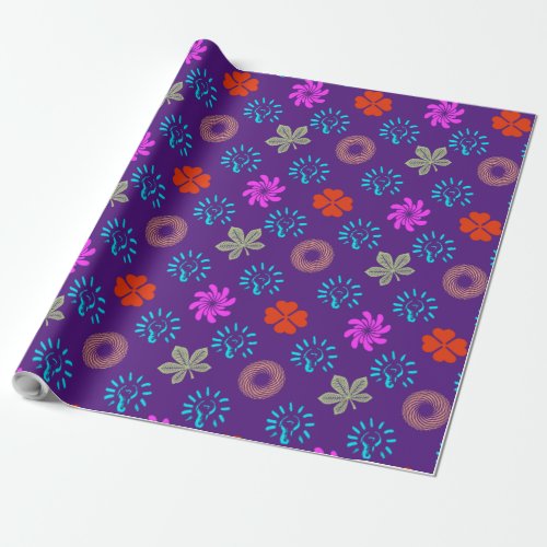 Psychedelic Floral Harmony Wrapping Paper Wrapping Paper