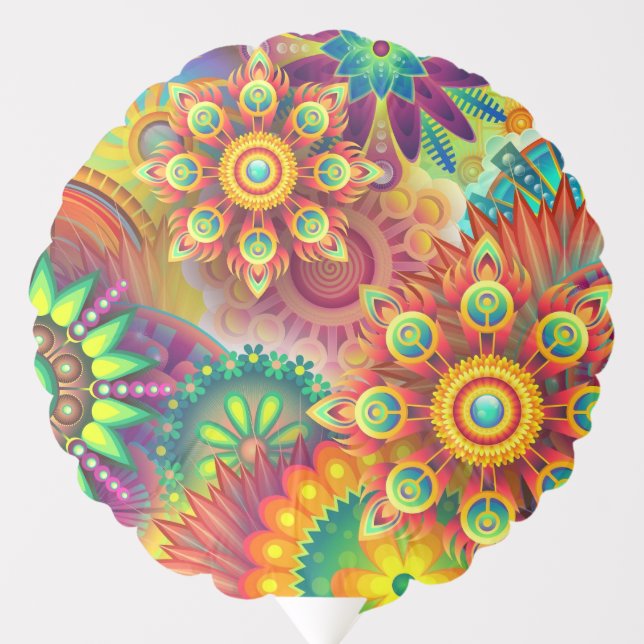 Psychedelic Floral Pattern  Balloon (Front)