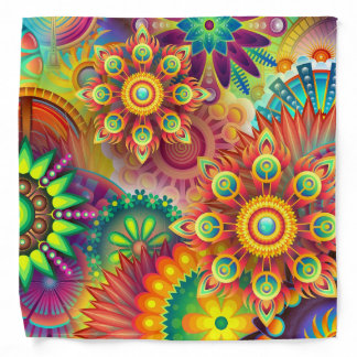Psychedelic Floral Pattern Bandana