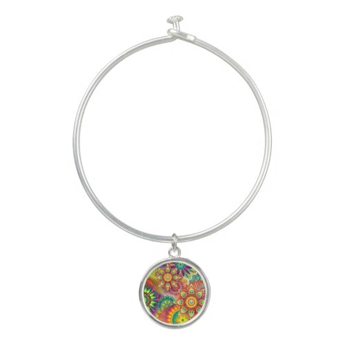 Psychedelic Floral Pattern  Bangle Bracelet