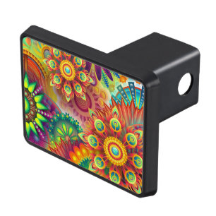 Psychedelic Floral Pattern Hitch Cover