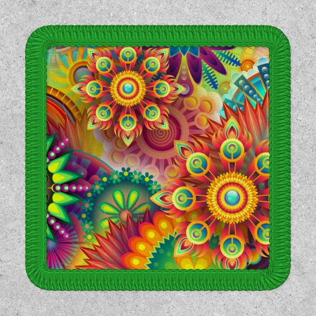 Psychedelic Floral Pattern  Patch (Front)