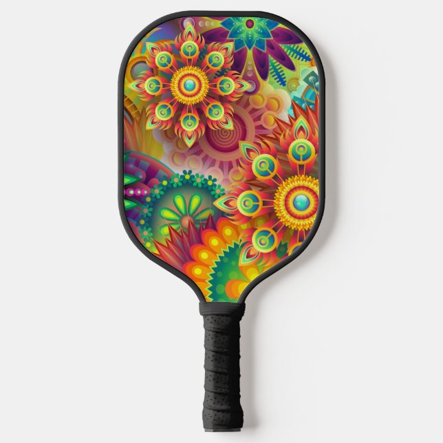 Psychedelic Floral Pattern  Pickleball Paddle (Front)