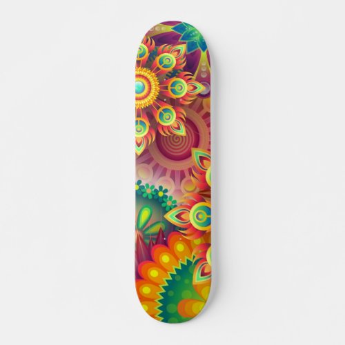 Psychedelic Floral Pattern  Skateboard