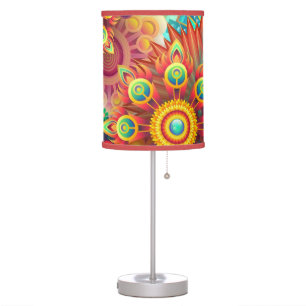 Psychedelic Floral Pattern Table Lamp