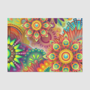 Psychedelic Floral Pattern Tissue Paper