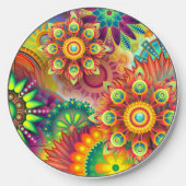 Psychedelic Floral Pattern  Wireless Charger (Front)