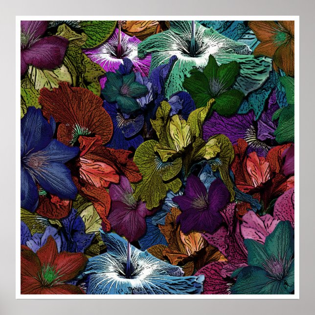 Psychedelic Floral Poster (Front)