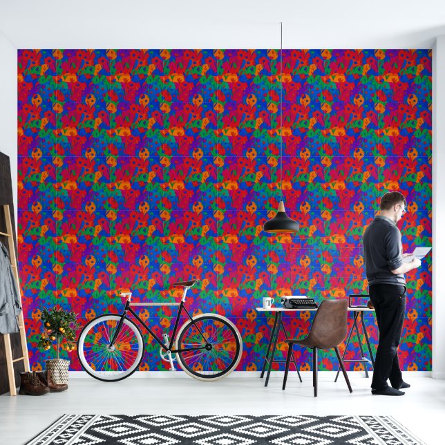 Psychedelic floral Wallpaper Wallpaper (Living Room)