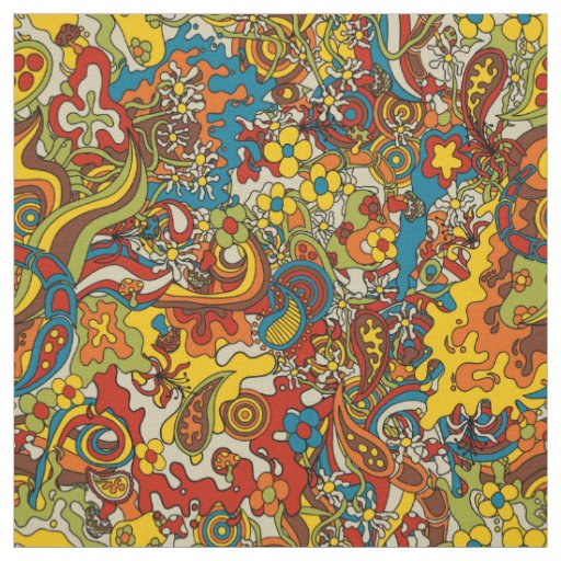 psychedelic flow, retro 70s fabric
