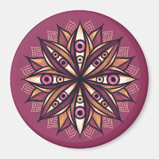 Psychedelic Flower Art with Trippy Creepy Eyes Magnet