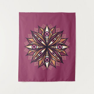 Psychedelic Flower Art with Trippy Creepy Eyes Tapestry