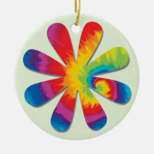 Psychedelic Flower Ceramic Ornament
