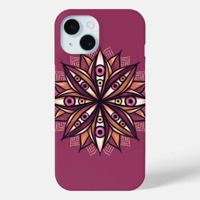 Psychedelic Flower with Trippy Creepy Eyes Case-Mate iPhone Case (Back)