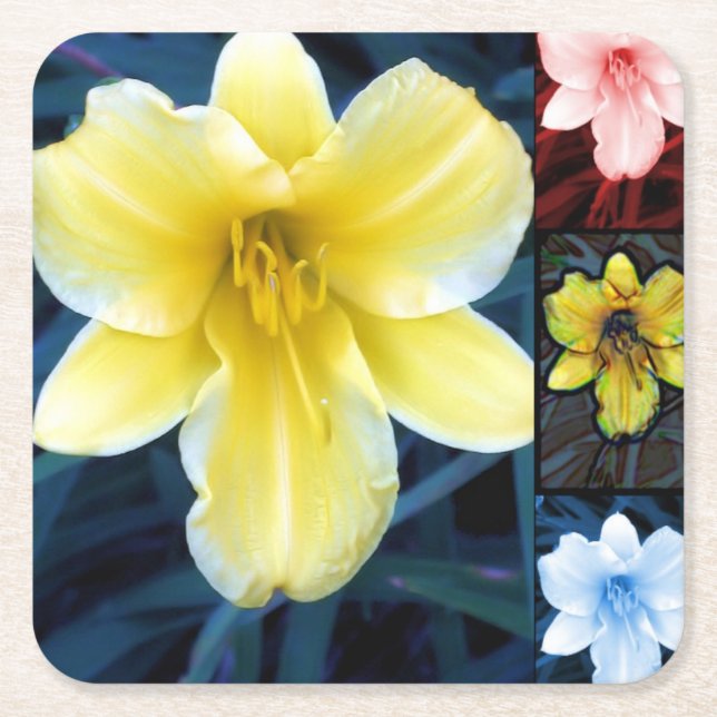 Psychedelic Flowers - Colorful Coaster (Front)