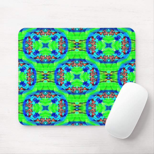 Psychedelic flowers..... mouse pad (With Mouse)