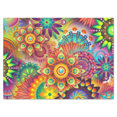 psychedelic flowers tissue paper