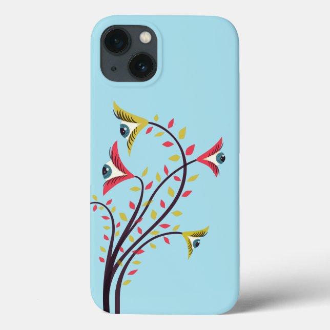 Psychedelic Flowers With Staring Eyes Case-Mate iPhone Case (Back)
