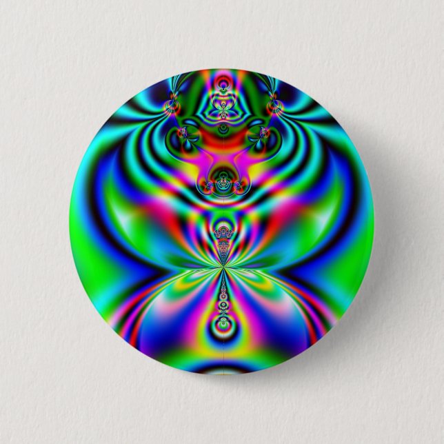 Psychedelic Flutterby Pinback Button (Front)