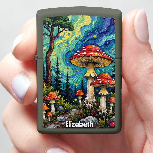 Psychedelic Forest Clearing Zippo Lighter (In Hand)