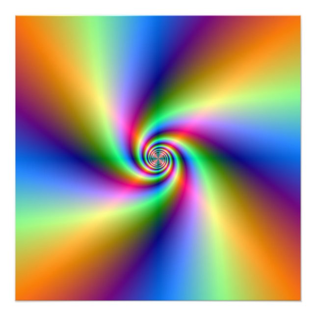 Psychedelic Four Wind Spiral Photo Print (Front)