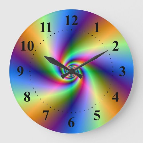 Psychedelic Four Wind Spiral Wall Clock