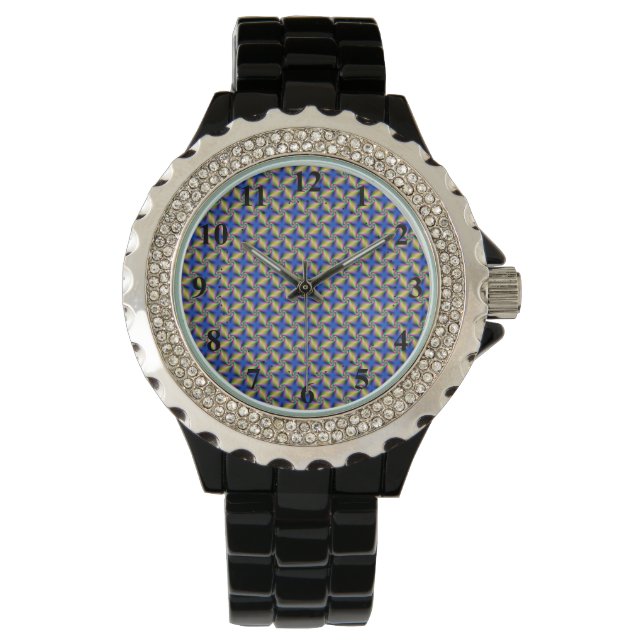 Psychedelic Four Winds Spiral tiled Watch (Front)