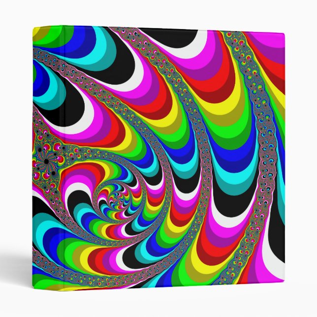 Psychedelic - Fractal 3 Ring Binder (Front/Spine)
