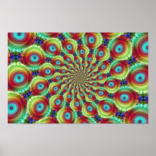 Psychedelic Fractal Art Poster