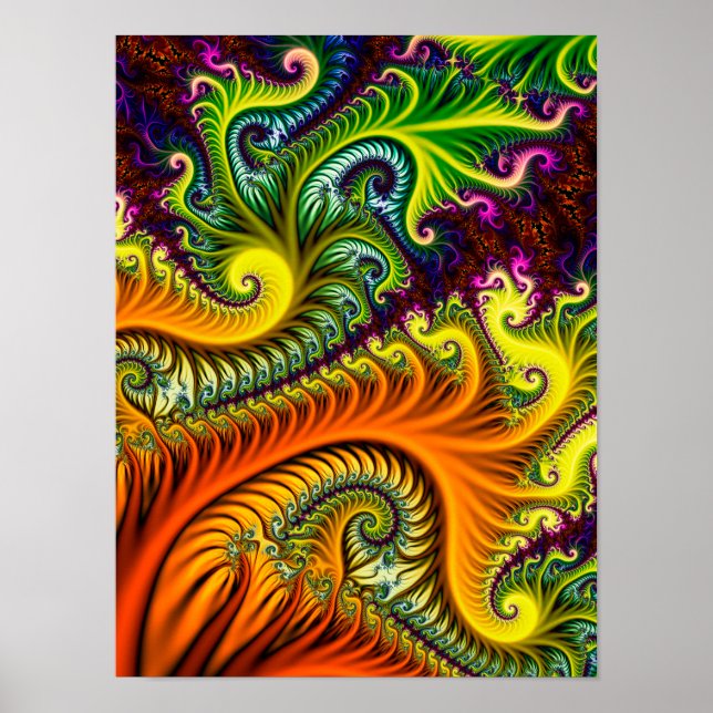 Psychedelic Fractal Art Poster (Front)