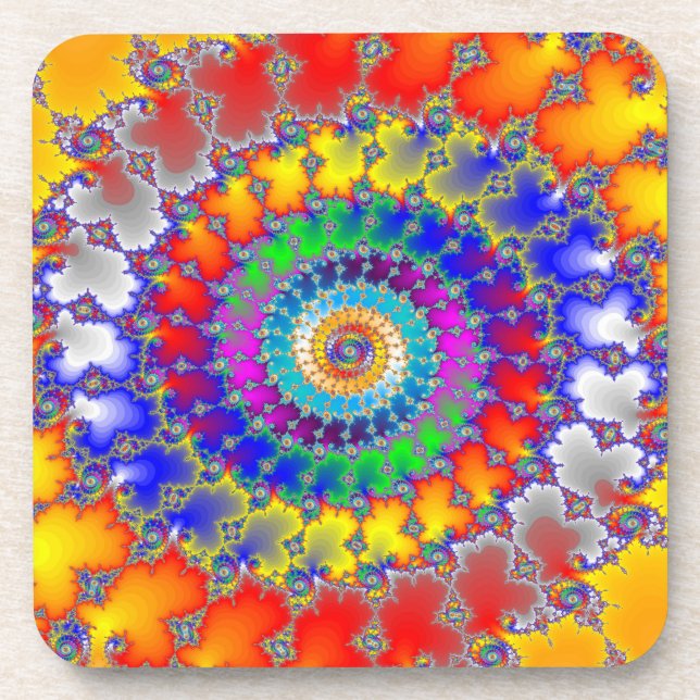 Psychedelic Fractal Beverage Coaster (Front)