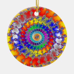 Psychedelic Fractal Ceramic Ornament