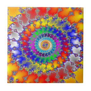 Psychedelic Fractal Ceramic Tile