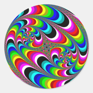 Psychedelic - Fractal Classic Round Sticker